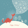 Photo en ligne au meilleur prix Cute dragon, greeting Christmas card