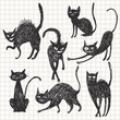 set of black cats