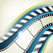 Film frames with blue background Film frames with blue background