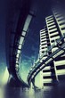 Futuristic architecture over grunge texture background. Futuristic architecture over grunge texture background.