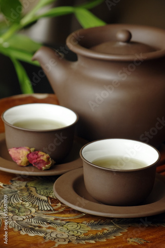 Photo: Asian tea set. Asian tea set.