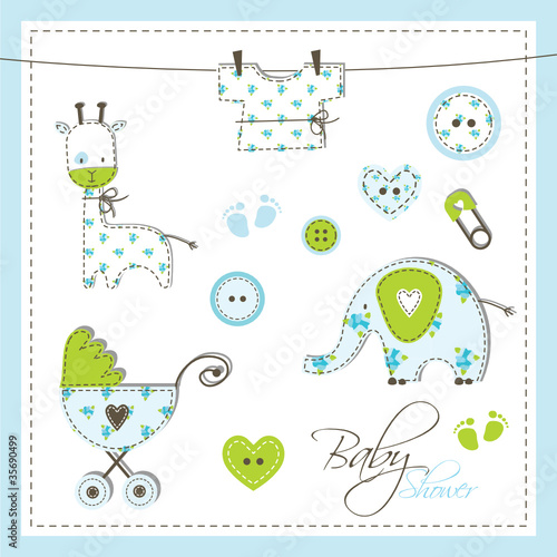 Vector: Baby shower design elements Baby shower design elements