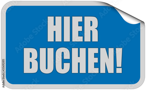 Illustration: Sticker blau eckig curl oben HIER BUCHEN! Sticker blau eckig curl oben HIER BUCHEN!