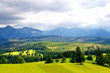Green valley in the high mountains
