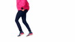 Legs in motion of moon walking over white background Legs in motion of moon walking over white background