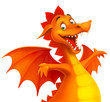vector cute cartoon dragon isolated on white