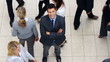 High angle view of handsome business man smiling