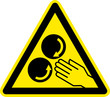 Warnschild Warnzeichen Einzugsgefahr Hand Symbol