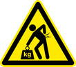 Warnschild Warnzeichen Hohes Gewicht Schwere Last