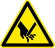 Warnschild Warnzeichen Handverletzung Schnittverletzung