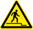Warnschild Warnzeichen Achtung Stufe Abwärts Runter