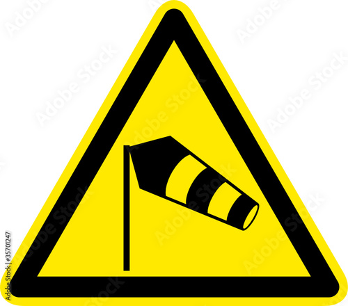 Vector: Warnschild Warnzeichen Wind Sturm Seitenwinde Warnschild Warnzeichen Wind Sturm Seitenwinde