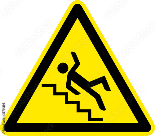 Vektor: Warnschild Warnzeichen Vorsicht Treppenstufen Warnschild Warnzeichen Vorsicht Treppenstufen