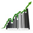 3d barcode with green arrow 3d barcode with green arrow