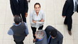 High angle view of pretty business woman smiling