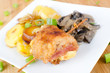 Hähnchenroulade Cordon bleu mit Rahmpilzen
