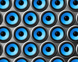 blue speakers wall