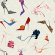 Vektor: Seamless pattern with women's high heels Seamless pattern with women's high heels