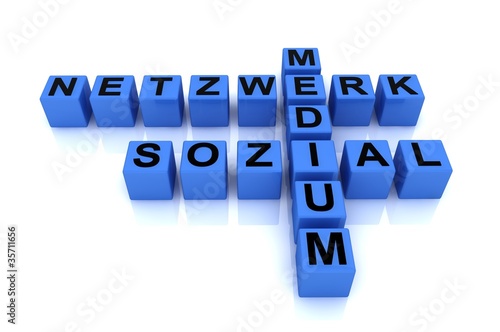 Illustration: Soziales Netzwerk blau Soziales Netzwerk blau