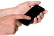 hands and phone tablet