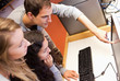 Fellow students using a computer