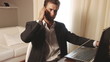 Video: Young businessman frustration on cell phone Young businessman frustration on cell phone
