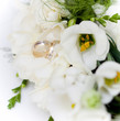 wedding bouquet and rings