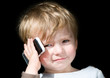 young baby boy with mobile phone