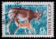 Postal stamp. Deer, 1969 Postal stamp. Deer, 1969