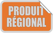 Sticker orange eckig curl oben PRODUIT RÉGIONAL