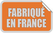 Sticker orange eckig curl oben FABRIQUÉ EN FRANCE