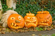 Drei Halloweenkürbisse