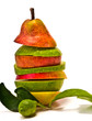 Alternate slices of fruits with little lemon