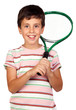 Adorable child with a tennis racket