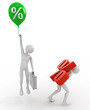 Businessmen with high and low interest rate loans Businessmen with high and low interest rate loans