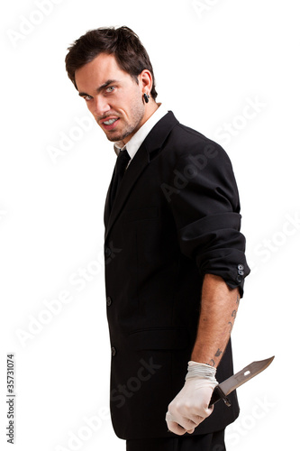 Photo: Mann mit Messer Mann mit Messer