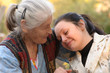 The grandmother with the grand daughter