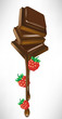 chocolate pieces melting with berry