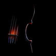 Violin music on black