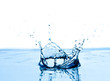 blue water splashing.