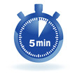 5 minutes sur chronomètre bleu