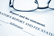 Report and fee statement
