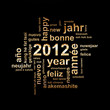 2012, voeux dans toutes les langues doré fond noir 2012, voeux dans toutes les langues doré fond noir