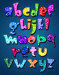 Lower case sparkling alphabet