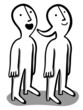 man speak a human shape text baloon