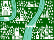 aerial view of medieval city
