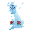 Map of Great Britain with national emblems
