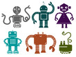 color retro robot set