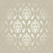 Seamless Damask Pattern Flowers & Leafs Silver/Gold