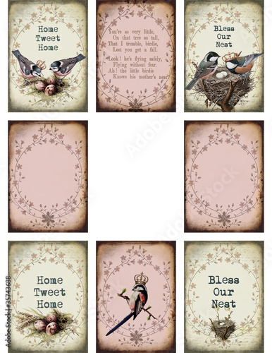Illustration: Shabby Chic Birds ATC Shabby Chic Birds ATC